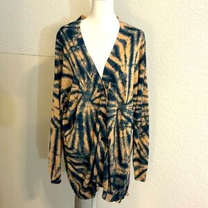 Zara tie Dye Knit Cardigan sweater. Size Large